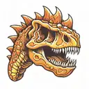 Dinosaur skull cute bubbly tattoo design idea