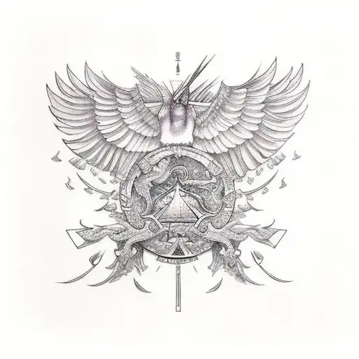 The Bird of the Hermes is my name, eating my wings to make me tame tattoo design idea