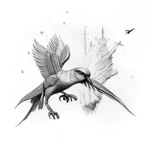 The Bird of the Hermes is my name, eating my wings to make me tame tattoo design idea