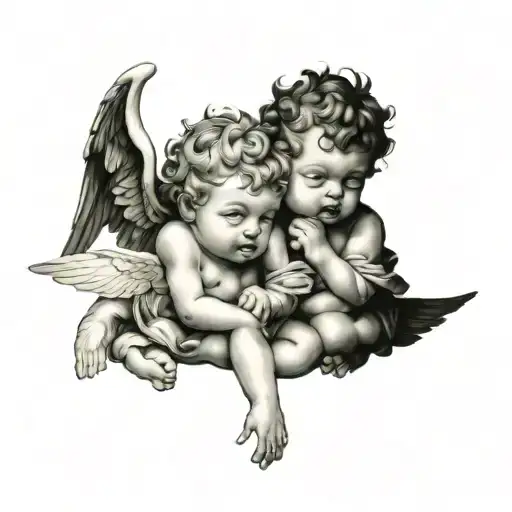 cherub angels see no evil speak no evil hear no evil tattoo design idea