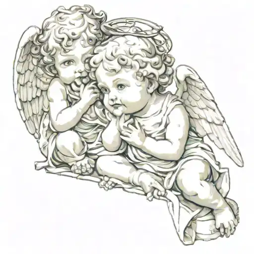 cherub angels see no evil speak no evil hear no evil tattoo design idea