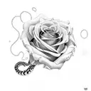 Rose and butterfly and snake tattoo design idea