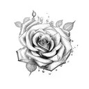 Rose and butterfly and snake tattoo design idea