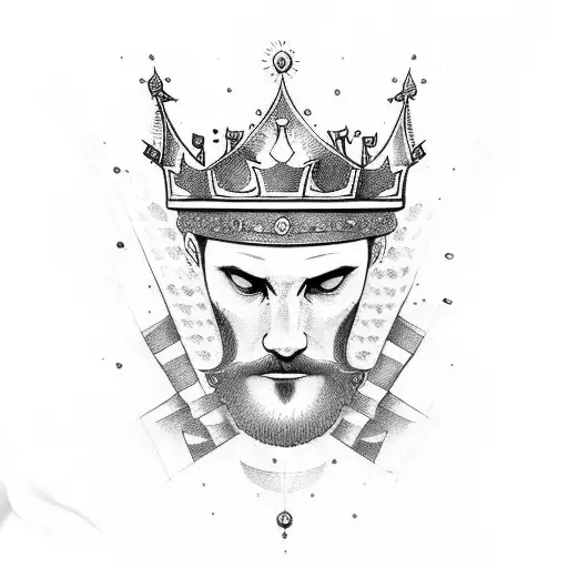 king crown and beer  tattoo design idea
