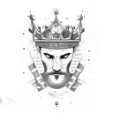 king crown and beer  tattoo design idea