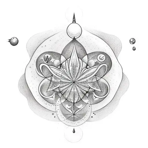 A tattoo design of a coffee bean morphing into a water droplet, with astrological constellations intertwined within the design tattoo design idea