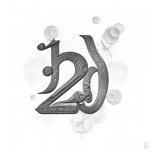greek numbers coding a birthday tattoo design idea