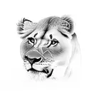 Lioness protecting her cubs tattoo design idea