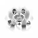 Lioness protecting her cubs tattoo design idea