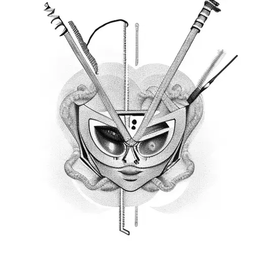 Mascara hacker tattoo design idea