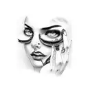 Mascara hacker tattoo design idea