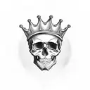 skull with crown, and a 5 point star tattoo design idea