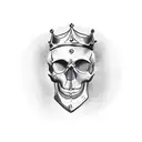 skull with crown, and a 5 point star tattoo design idea