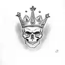 skull with crown, and a 5 point star tattoo design idea