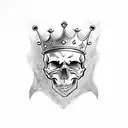 skull with crown, and a 5 point star tattoo design idea