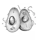 avocado tattoo design idea