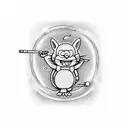 doraemon smoking weed tattoo design idea