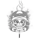 doraemon smoking weed tattoo design idea