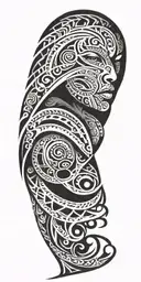 tribal with negative space  tattoo design idea