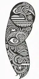 tribal with negative space  tattoo design idea