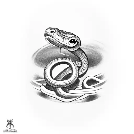 snake smoking cigar tattoo design idea