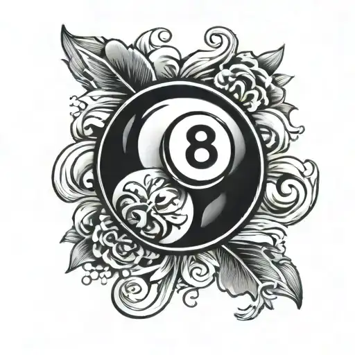 8 Ball tattoo design idea
