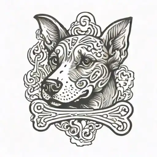 bone for a dog tattoo design idea