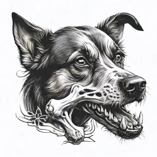 dog bone tattoo design idea