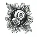 8 Ball tattoo design idea