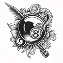 8 Ball tattoo design idea