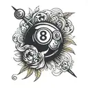 8 Ball tattoo design idea