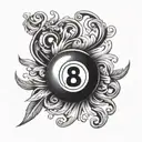 8 Ball tattoo design idea