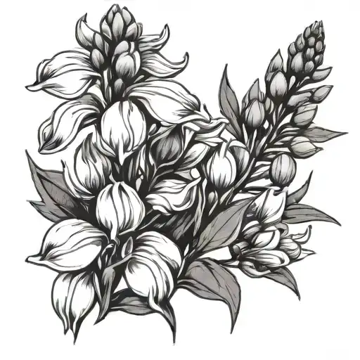 lupine flower tattoo design idea