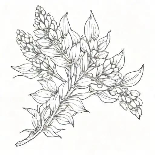 lupine flower tattoo design idea