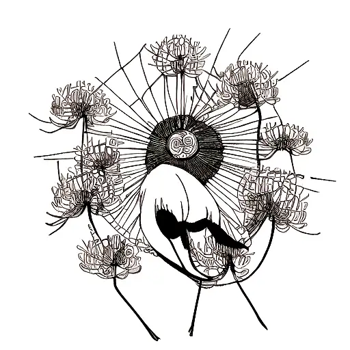 Sleeve that starts with the flower capital of wano from one piece that has spider lilies from tokyo ghoul and mobs ???%  tattoo design idea