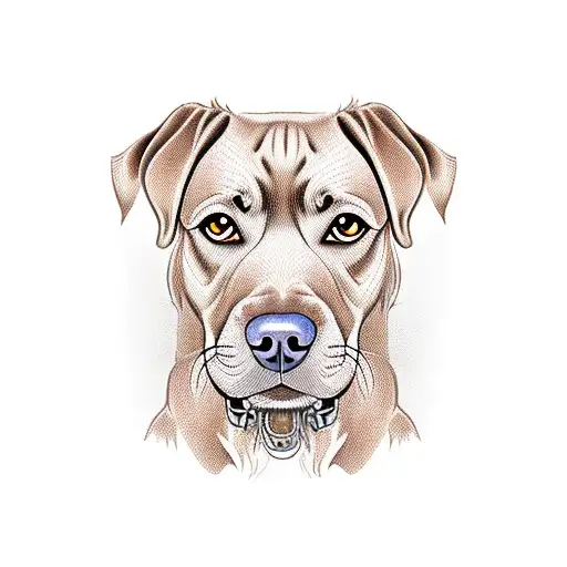 Dog, vizsla ,hair color is a honey/tan sheen to her ,extremely high-quality & detail, 8k,masterpiece  tattoo design idea