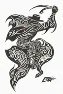 cowboy silhouette  tattoo design idea