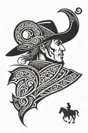 cowboy silhouette  tattoo design idea