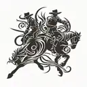 cowboy silhouette  tattoo design idea