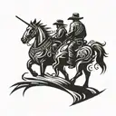 cowboy silhouette  tattoo design idea