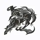 cowboy silhouette  tattoo design idea
