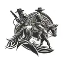 cowboy silhouette  tattoo design idea
