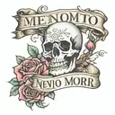 memento mori text tattoo design idea