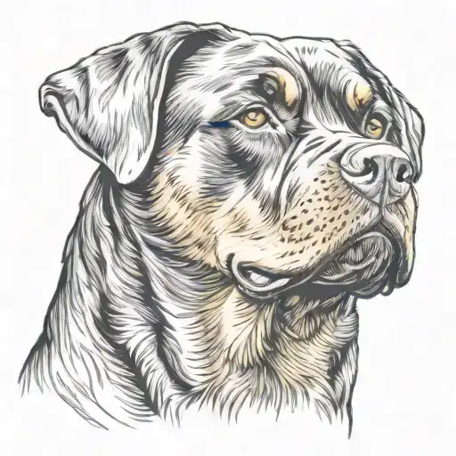 rottweiler standing side tattoo design idea