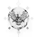 Albanian Eagle with Illyrian Symbols tattoo design idea