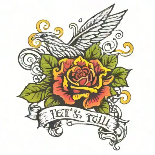 text "let's tell.." tattoo design idea