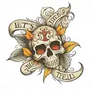 text "let's tell.." tattoo design idea