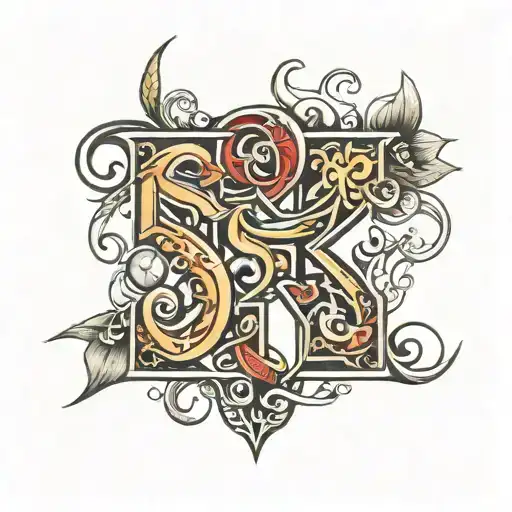 letters S,K,N tattoo design idea