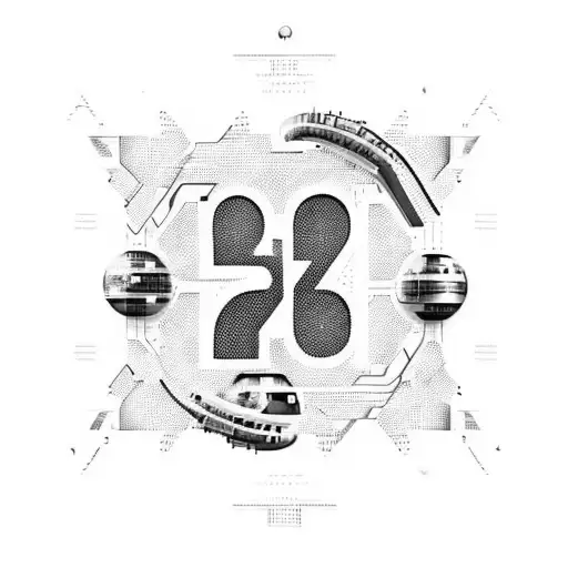 Explore a futuristic font or typography style for the number "3024." You can get creative with the design, adding geomet tattoo design idea