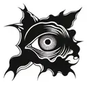 suminagashi symmetrical shape with an eye in the middle  tattoo design idea